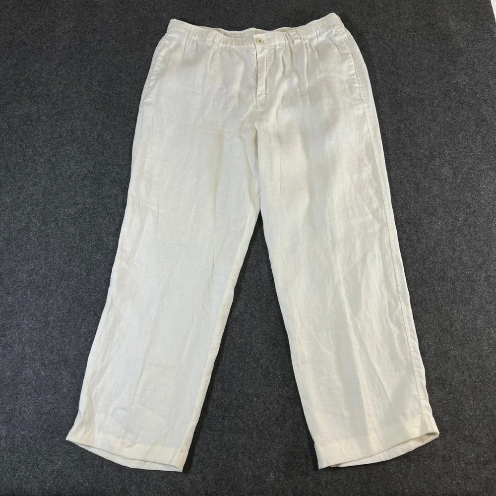 Tommy Bahama Relax Mens White 100% Linen Pants Large Beach Wedding Tropical